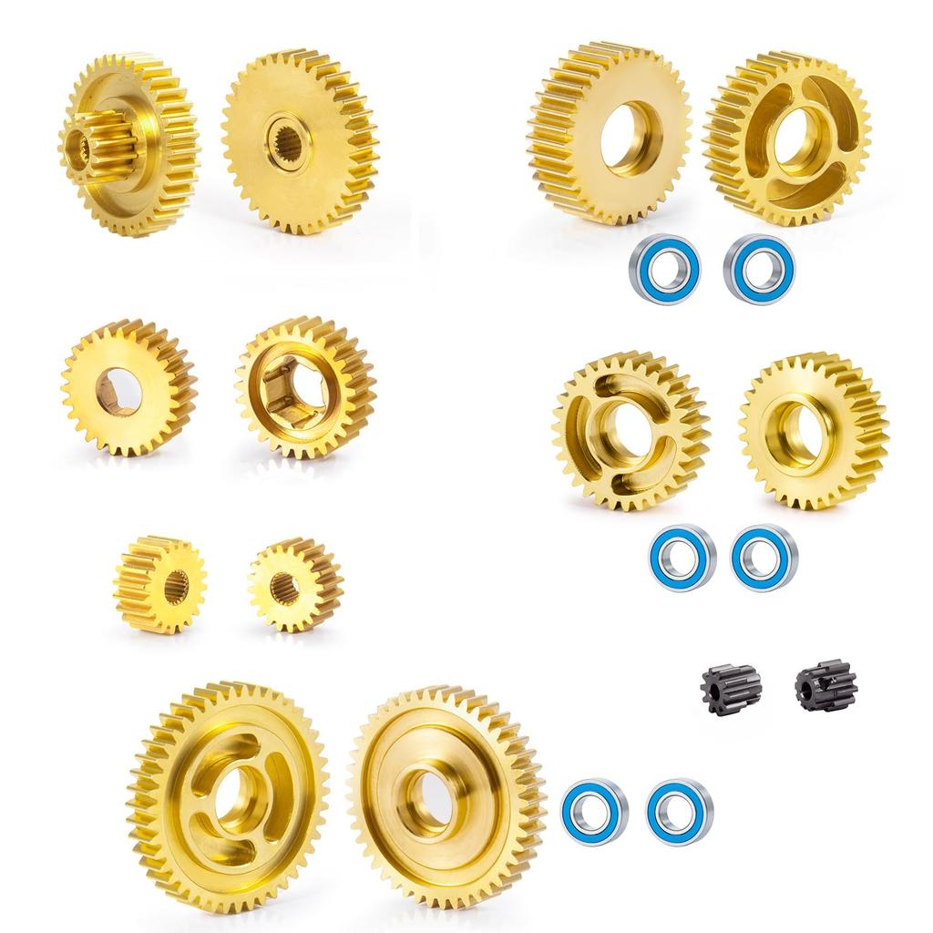 TRZX 7-teiliges Messing Motorgetriebe Zahnradteile Set für Tamiya 114 RC Sattelzugmaschine