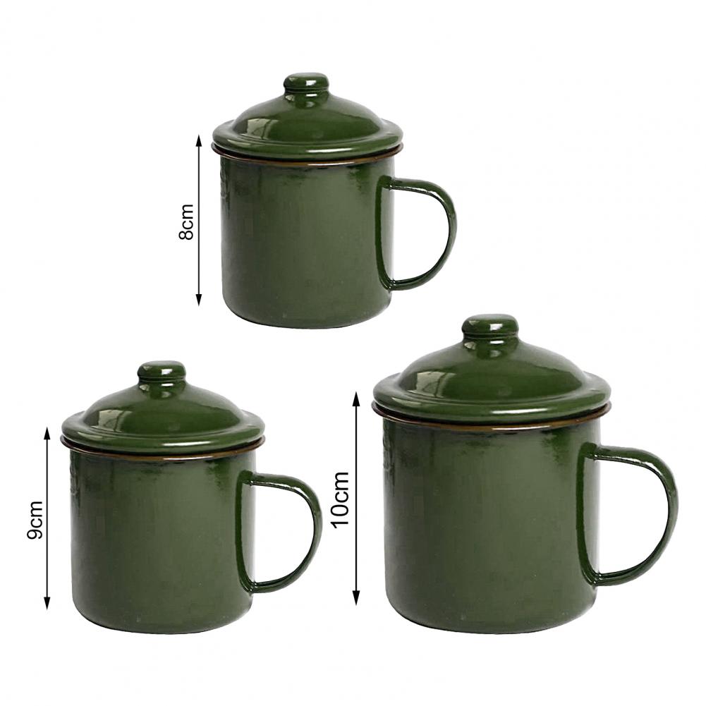 360/500/660ML Emaille Milchbecher Rostfrei Gesund Umweltfreundlich Retro Wasserbecher Mit Deckel Haushaltswaren