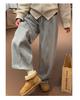 Women's Coffee-Colored High-Waisted Wide-Leg Pants - Mid-Rise with Thickened Fabric for Slimming Effect - Autumn/Winter 2025