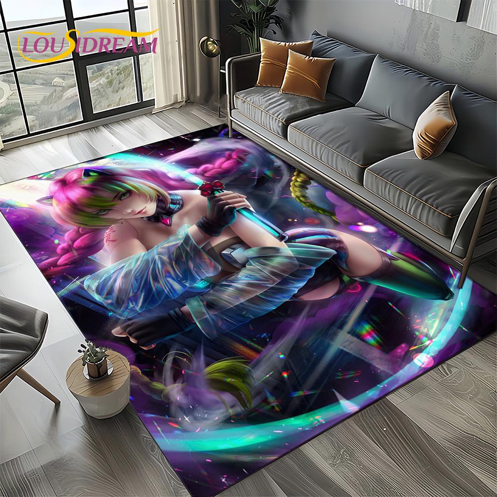 3D Sexy Krajka Krásná Dívka Dáma Kreslená Anime Postava Koberec Kobereček pro Obývací Pokoj Ložnici Domácí Dekorace Pohovky, Protiskluzová Podložka na Podlahu