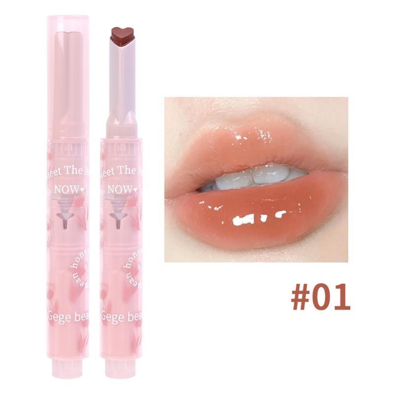 Amore a forma di cuore Acqua Luce Rossetto Penna Specchio Gelatina Smalto per labbra Idrata Lucidalabbra trasparente Tinta per labbra coreana