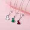 High quality Seiko agate gourd necklace Guochao niche white fritillary collarbone chain