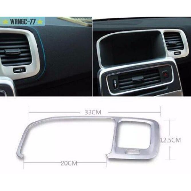 Stainless Steel Navigation Frame Cover Trim Interior Decor Fit For Volvo S60 V60
