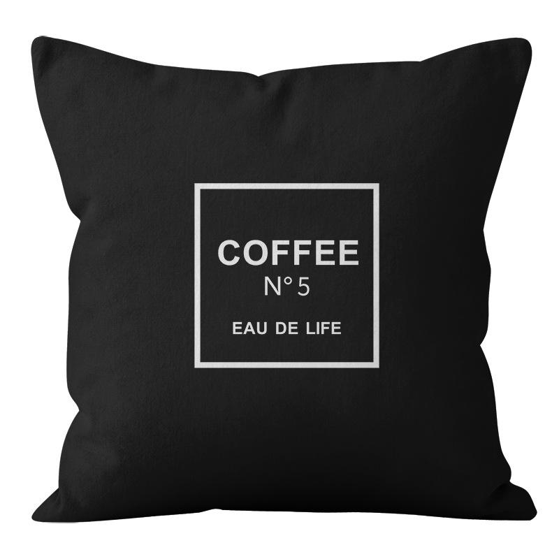 Cartoon Black and White Abstract Pattern Home Sofa Pillowcase