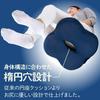 Alphax Round Seat Cushion, High Rebound, Pressure Distribution, Breathable, Doctor's Gentle Cushion, Jiraku (Navy), Fiber Material
