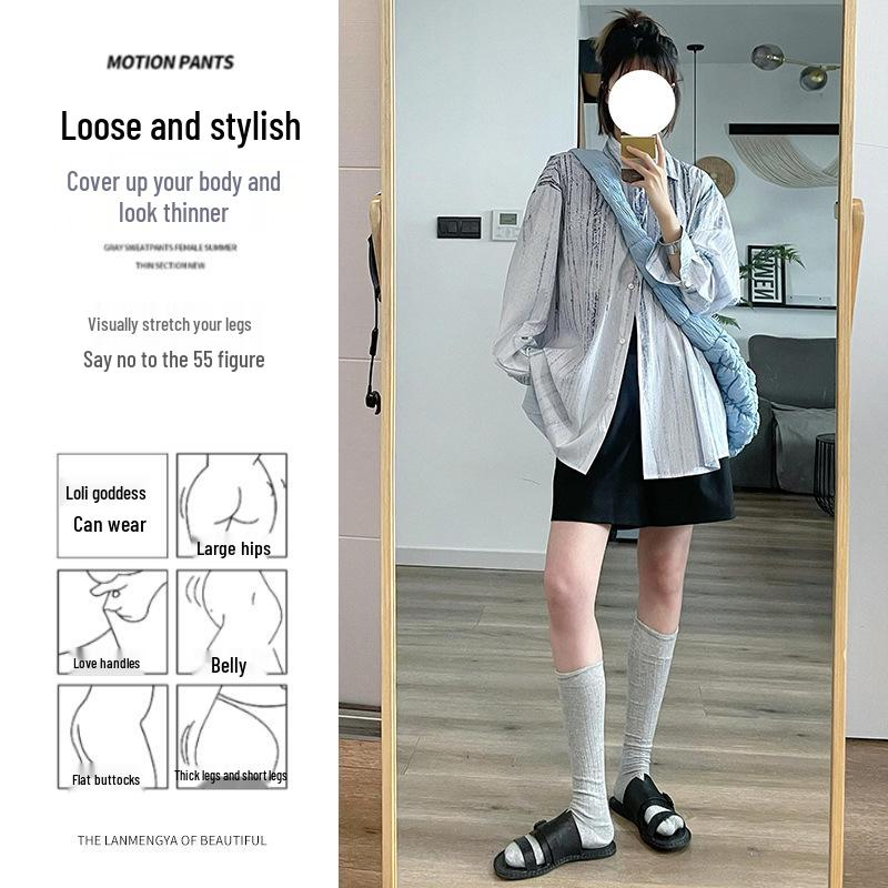 

2025 Women s High-Waist Black A-Line Shorts: Summer Slimming, Loose Fit, Wide-Leg Mid-Length 2XL (126-145 lbs) брудно-білий