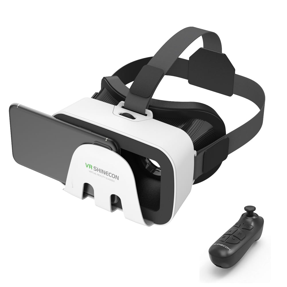 

2025 version VR goggles for smartphones compatible Remote control included 3D design VR headset for beginners DMM/YouTube (Android only) чорний