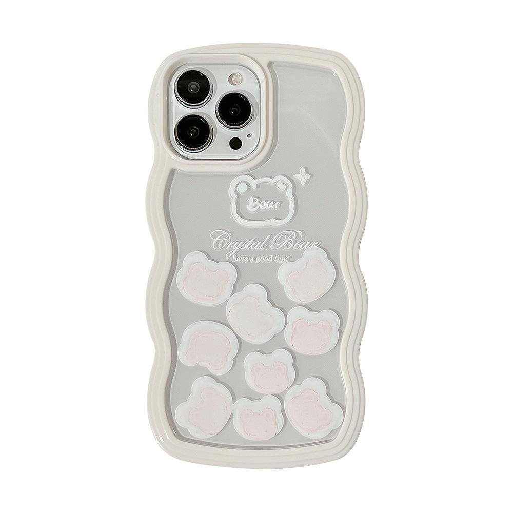 Original Cartoon Suitable for Iphone14promax Apple 16 Mobile Phone Case 12 Pearl Lanyard Xr Women 15 Luminescent Oil