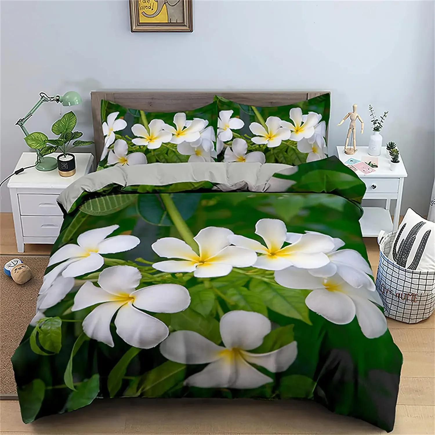 

Magnolia Flowers Duvet Cover Set Botanical Floral Bedding Set Microfiber Single Queen Spring Blooming Flower Comforter Cover EU Single(135x200cm)
