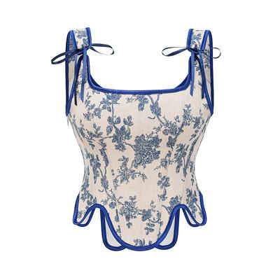 Corset bustieră sexy pentru femei, cu ochiuri, cu șireturi, cu imprimeu floral, maiuri crop push-up, vintage, maiouri de petrecere, haine de club.