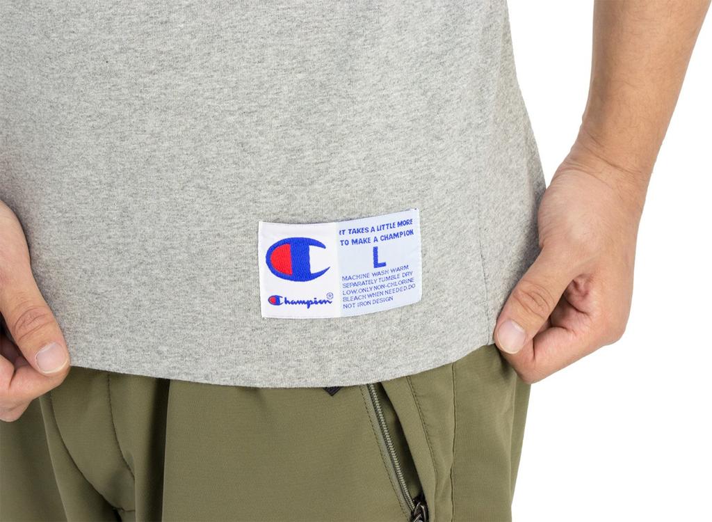 Champion Short Sleeve Classic Jock Big C Logo Oxford Size S Men's T-Shirt, Tag, Embroidery, Gray, (C3-F362)