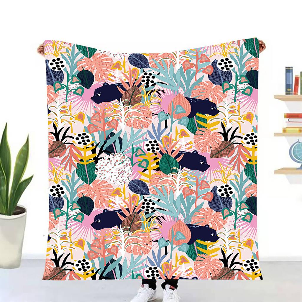 Cartoon avocado digital-printed polyester Bedroom velvet flannel cover blanket Fleece soft sofa cover blankets for beds