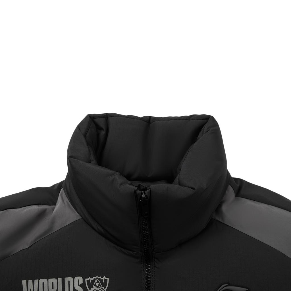 Li Ning Sports Lifestyle Series Warm 3D Loose Stand Collar Letter Printed Down Jacket Men Jacket AYMV257-3