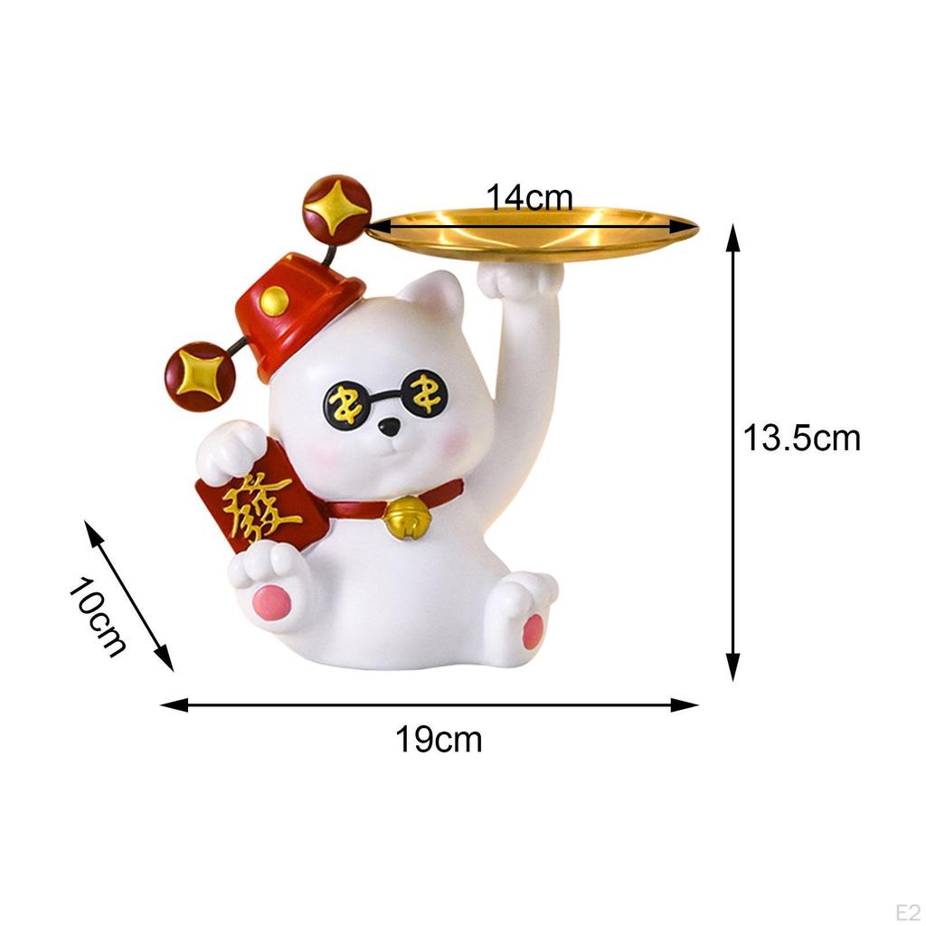 Kat Beeldje Bureau Organizer Ornament Diversen Container Woondecoratie Sleutel Opbergbakje met voor