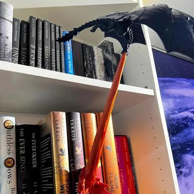 Halloween Drake Låga Bokstöd Dekoration Gotisk Elddrake Skulptur Födelsedagspresent Hemdekoration Bokhylla Dekoration