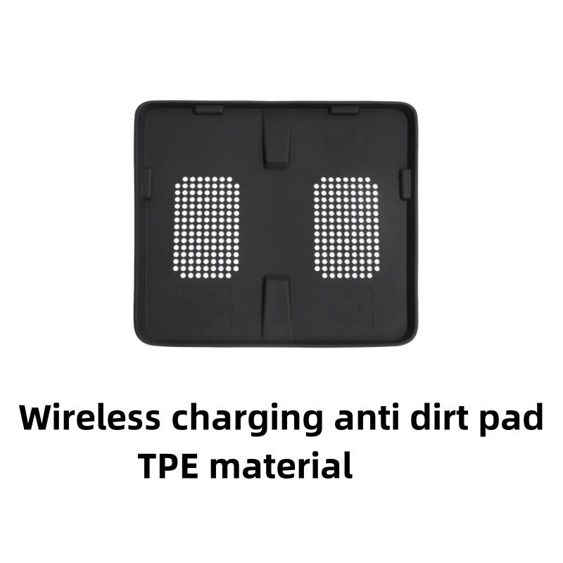 for BYD Shark 2025 2024 Armrest Storage Box/Car Cup Holder/Wireless Charging Anti Dirt Pad Accessories Organizer Black