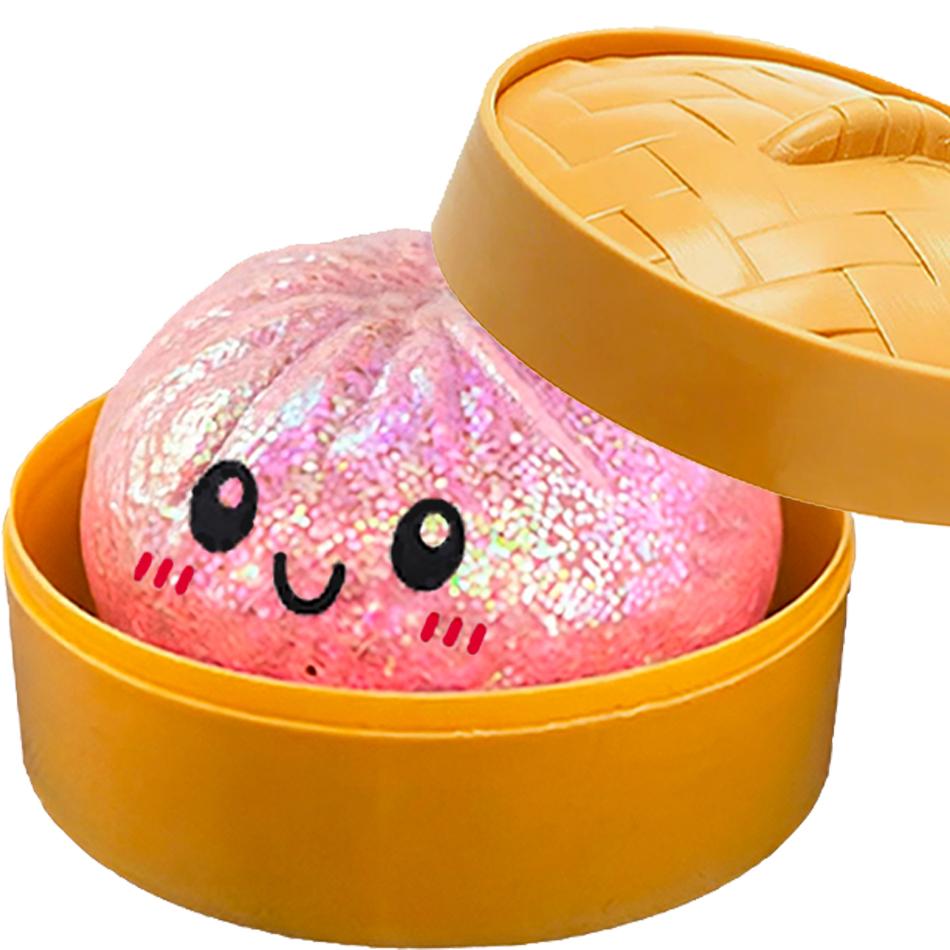 HOT! Push Bubble Colorful Dumpling Squishes Stress With Steamer Cute Anxiety Toy Soft Decompression Dough For Adults Prospector