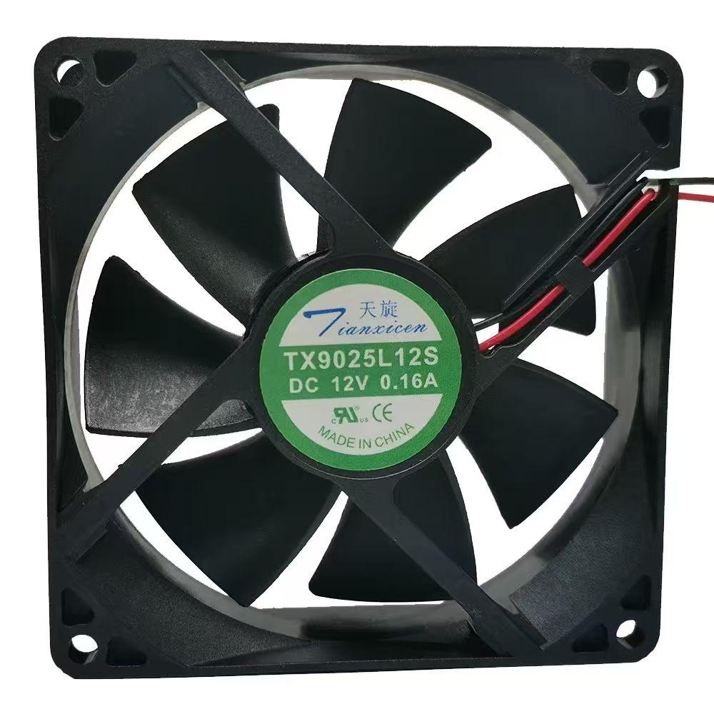 New for tx9025l12s DC 12V 0.16A 9cm 9025 cooling fan 9cm 2-wire wine cabinet refrigerator thermostat cabinet cooling tx9025l12s