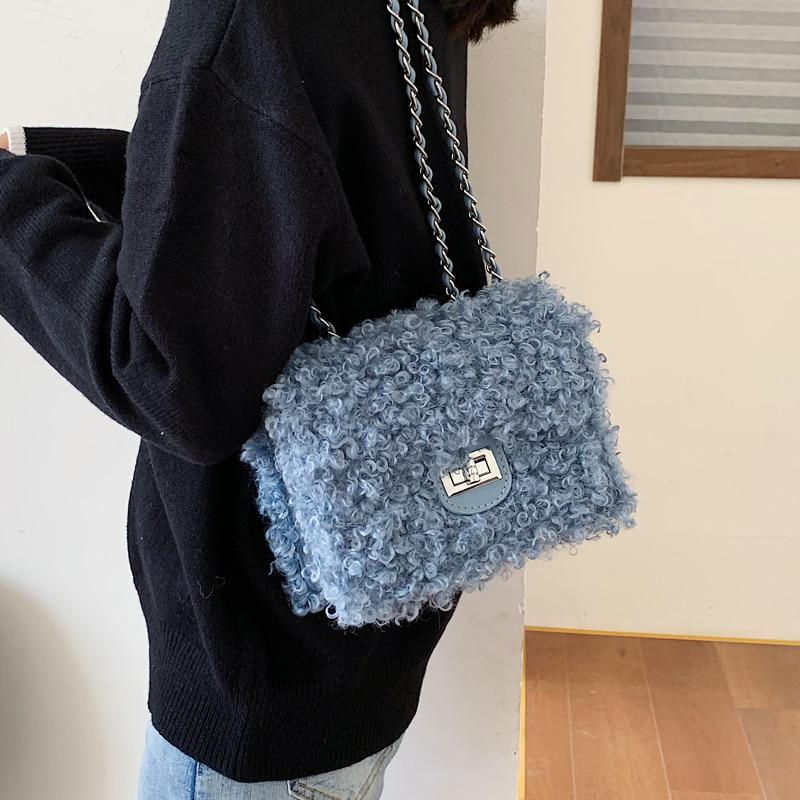 Quality Plush Crossbody Bags For Women Designer Small Handbags Chain Shoulder Me