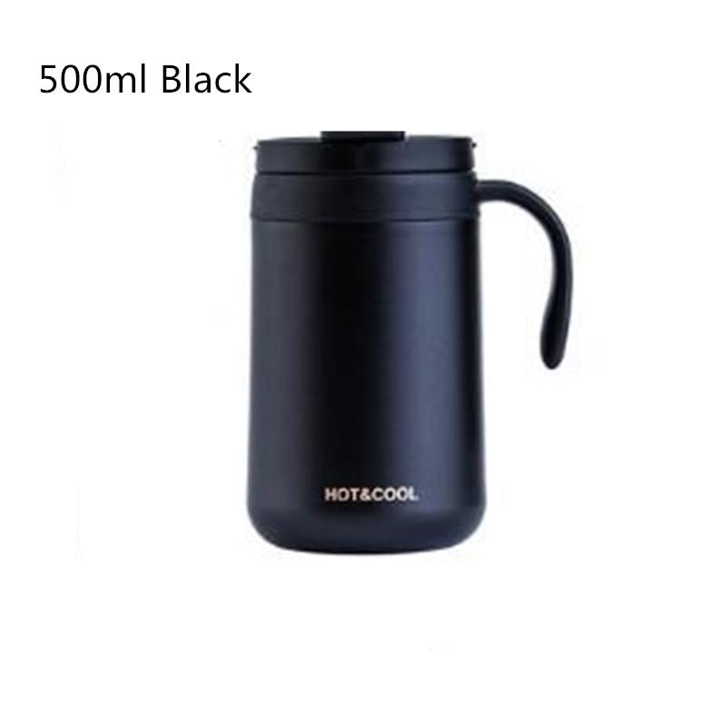 Stainless Steel Vacuum Insulated Coffee Mug 350/500ml Thermos Water Tumbler with Handle Lid - Thermal Tea Cup for Hot And Cold B
