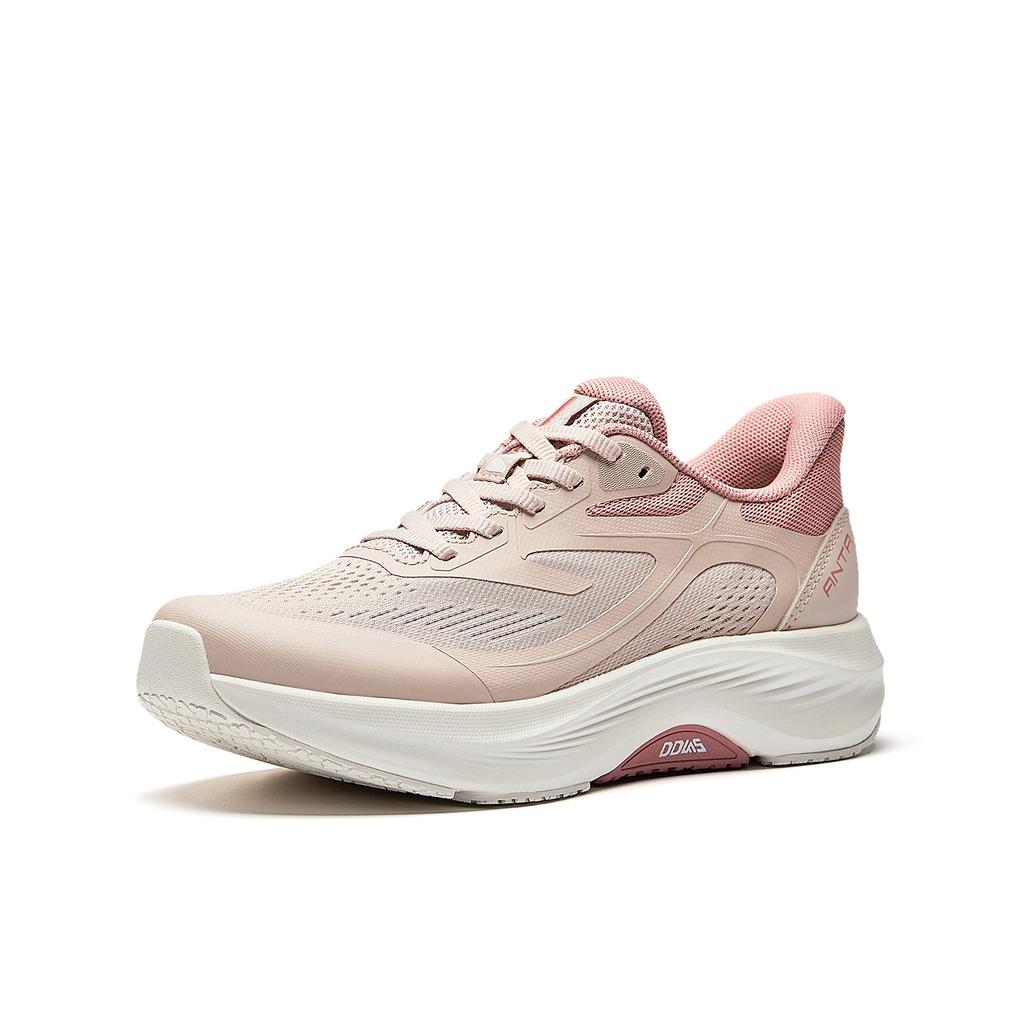 Anta God Walk Simple Sports Comfortable Stable Breathable Balance Low Top Training Shoes Women Sneaker Lotus-Gray Wood-Red 122637718-3