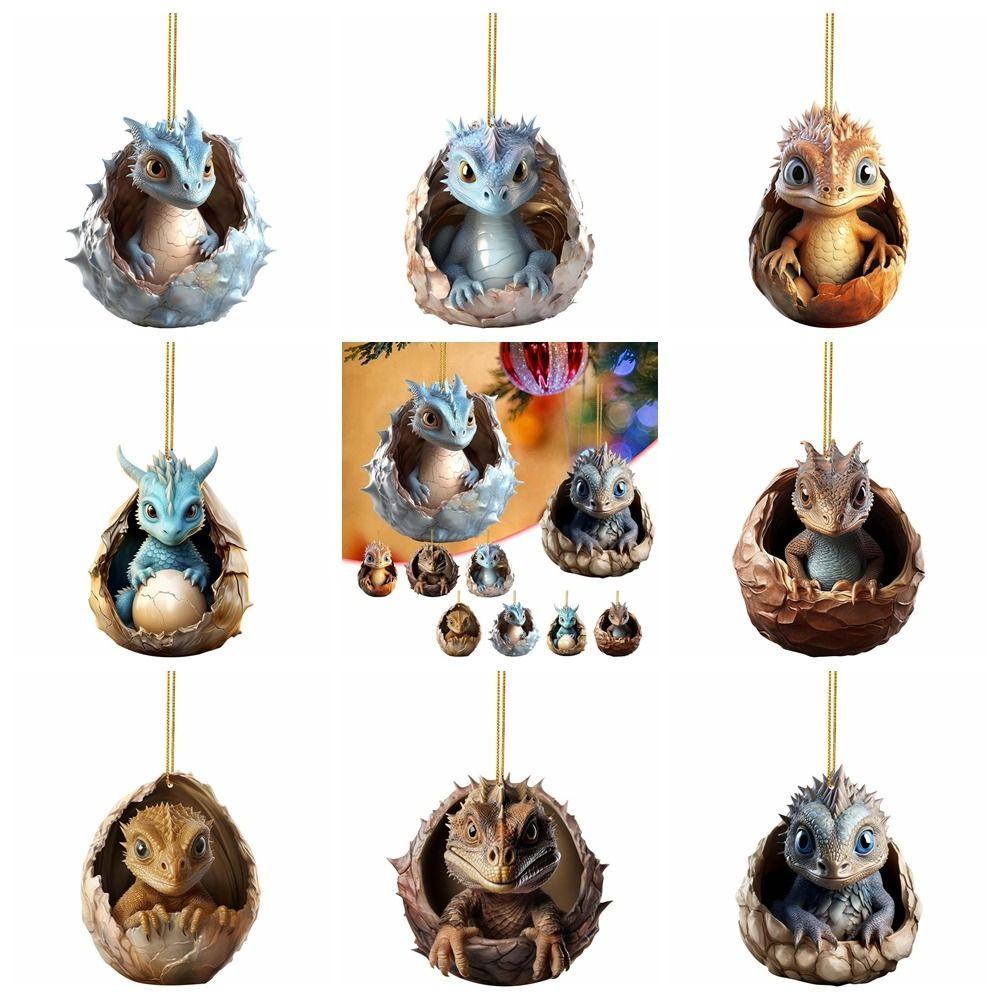 Dragon Egg Dragon Baby Egg Ornament 2D Acrylic Dragon Pendant  Rendering Atmosphere