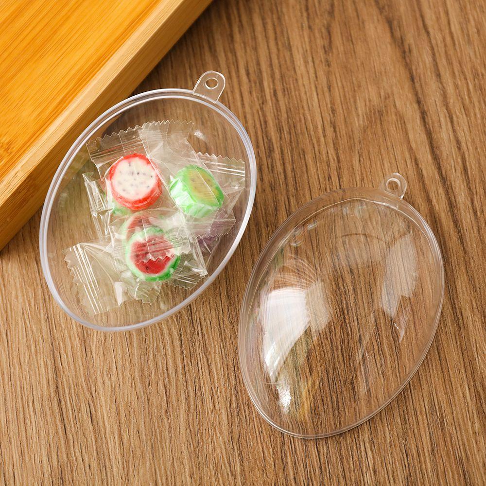 5pcs Party Supplies Hanging Ornament Plastic Fillable Easter Decoration Transparent Balls Transparent Easter Egg Candy Box