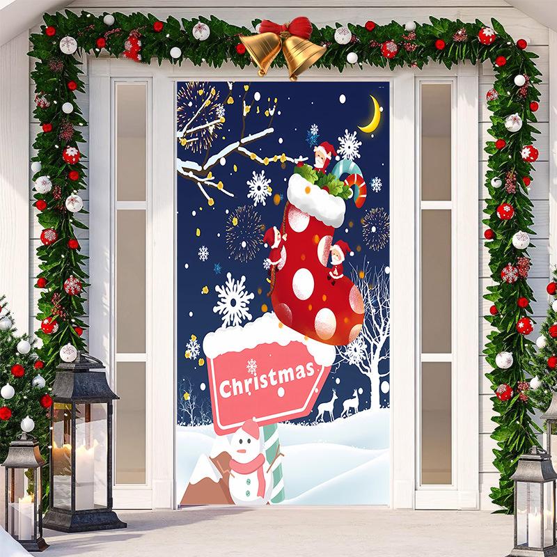 Christmas Door Tapestry: Hanging Cloth Decoration for Festivals & Parties