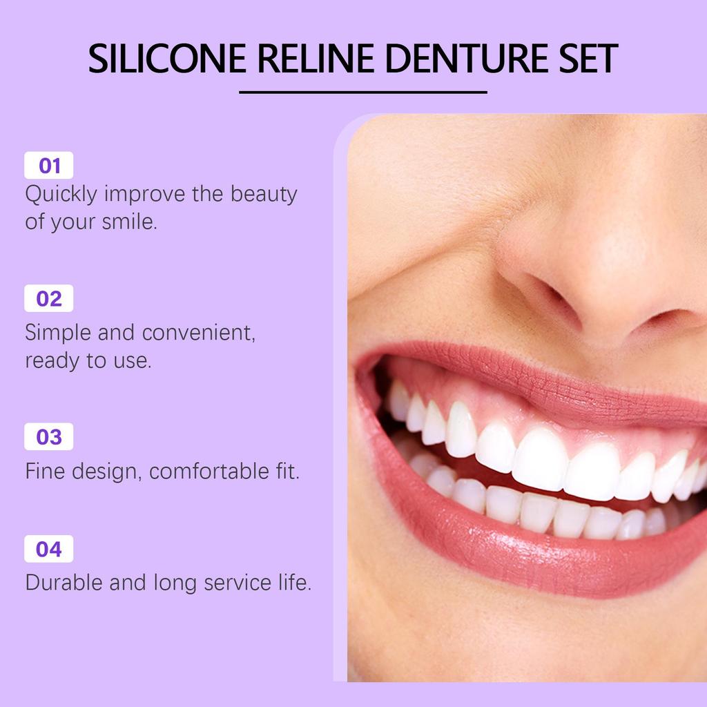 Hot Sale Oralhoe Silicone Dentures Braces Retouching Adjustable False Teeth Filling Cosmetic Temporary Perfect Smile Dental Kit