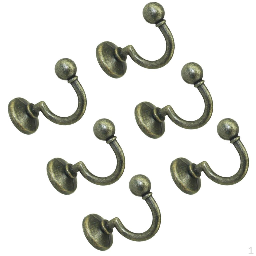 6Pcs Cloth Coat Towel Hangers Door Keys Wall Kitchen Bathroom Hooks #3