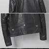 Women's Slim Fit Vegetable-Tanned Leather Motorcycle Jacket - Spring/Autumn 2024