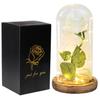 Artificial Flowers Beauty and the Beast Eternal Rose In Glass Cover Valentine's Day Wedding Birthday Decor for Gift