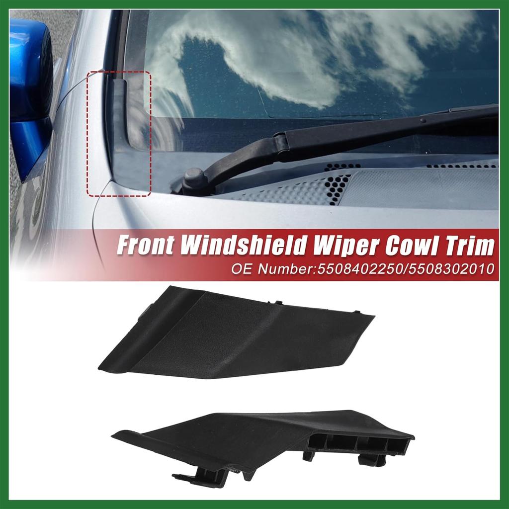 Motoforti Front Windshield Wiper Cowl Cover Extension Trim Wiper Cowling Plastic Panel Fit for Toyota Corolla 2014-2019 No.5508402250/5508302010 -