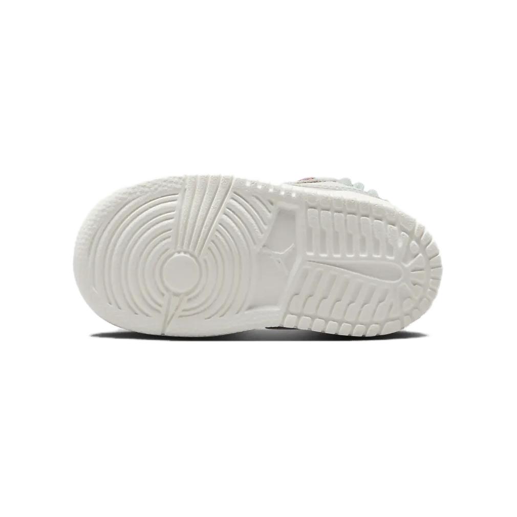 New Jordan Air Jordan 1 Anti-Slip Wear-Resistant Low-Top Toddler Shoes White Gray Infant And Toddler FQ8092-100