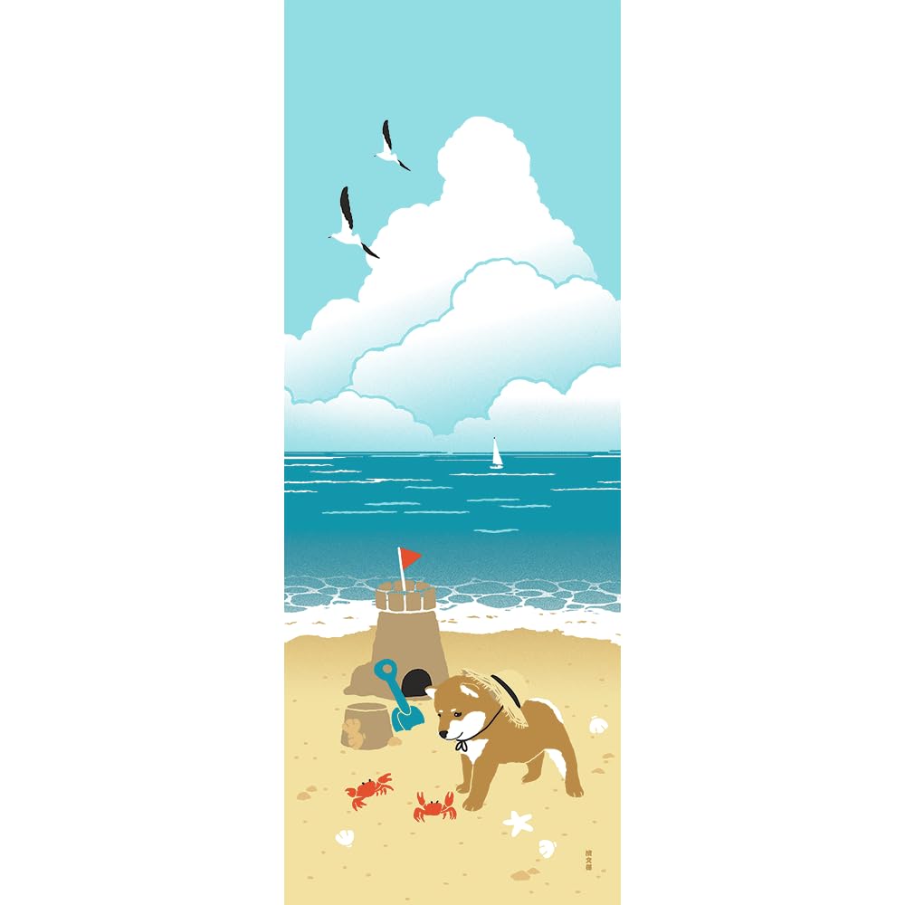 Hamamonyo Picture Tenugui hand Summer Friends (Japanese towel) -
