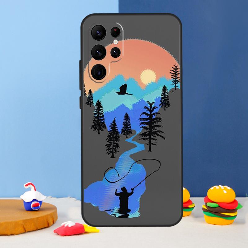 Fishing Fisherman Phone Case For Samsung Galaxy S24 S25 Ultra S9 S10 S20 S22 S21 S23 Plus S24 FE Cover Coque