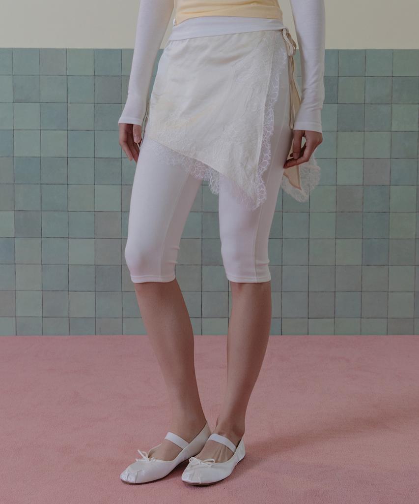 Fifth Ailius Satin Lace Waist Wrap Cream