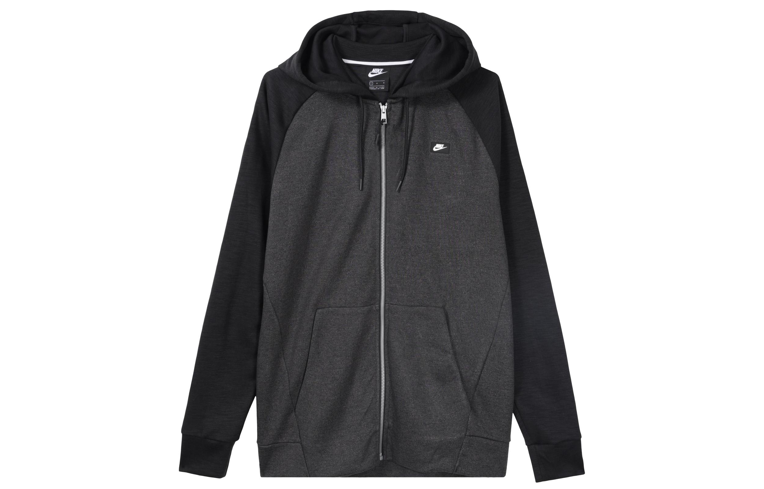 Nike Sweatshirts Men s Gray Hooded Moderate Cardigan 928475-010 M