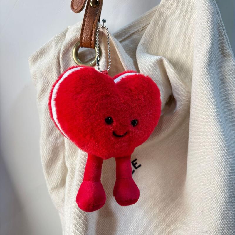 1Pcs Adorable Smiling Red Pink Heart Dolls Soft Heart Plush Stuffed Toy Pendant Valentine'S Day Gift For Girlfriend Home Decor