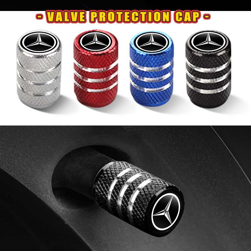 4pcs Knurling Car Wheel Tire Valve Dustproof Protection Cap For Mercedes Benz AMG A C E S G Class W201 W210 W108 W204 W205 W203 UP3