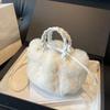 Women's Plush Soft Cloud Handheld Bag  Drawstring Shoulder Bag Versatile Solid Color Temperament Crossbody Bag