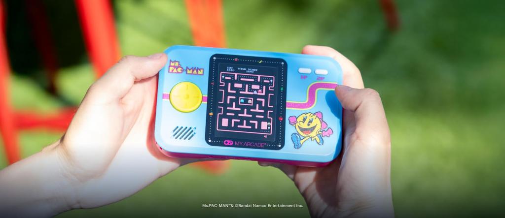 My Arcade PacMan Pocket Retro Portable Video Game with Color Birthday Gift Ms. Player 2.75-inch Display,