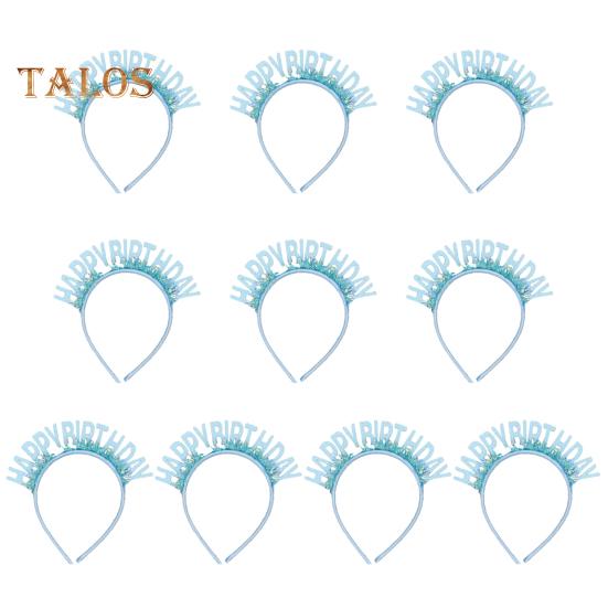 

10 шт. обруч для волос с новым годом, днем рождения, тематическая повязка на голову с блестками для взрослых и детей, универсальные аксессуары для волос для вечеринок синий