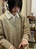 Women's American Retro V-Neck Sweater: Autumn/Winter Casual High-End Knitwear Cardigan Jacket