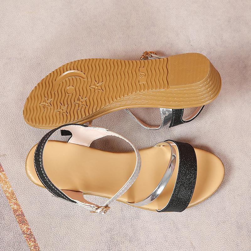 Fashion Summer Cross Strap Wedge Sandals for Women Comfortable Non Slip Beach Shoes Woman Casual Lightweight Ankle Strap Sandalias Mujer
