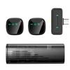 Magnetic Wireless Lapel Mic with Pull-out Charging Case, Noise Reduction, Bluetooth Connectivity for Live Streaming & Recording.