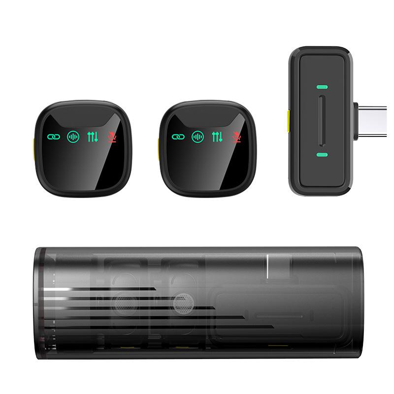 Magnetic Wireless Lapel Mic with Pull-out Charging Case, Noise Reduction, Bluetooth Connectivity for Live Streaming & Recording.