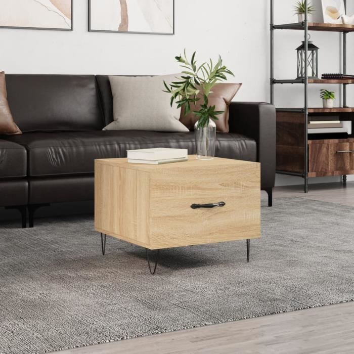 VidaXL Coffee Table Sonoma Oak 50x50x40 Cm Engineered Wood 829386