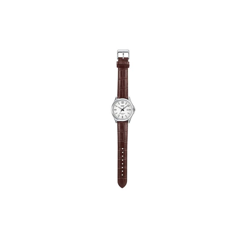 Casio UHR Retro Sport Trend Quarzwerk Lederarmband Japanische und Koreanische Uhr Herrenuhr Weißes Zifferblatt MTS-100L-7AV