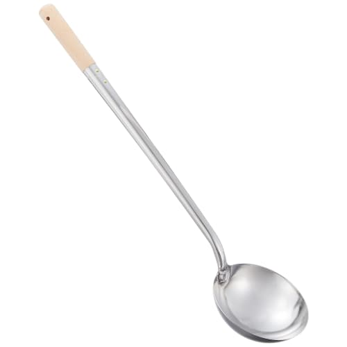 Endo Shoji Commercial Chinese Ladle, Medium, 18-0 Stainless Steel Body with Beech Handle, Made in Japan, ATY11002